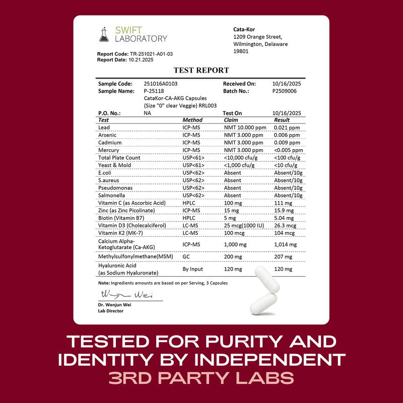 PureVanta™ Ca-AKG, Biotin, MSM Capsules