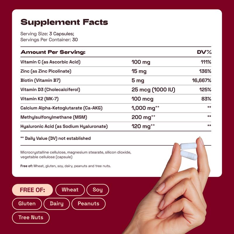 PureVanta™ Ca-AKG, Biotin, MSM Capsules