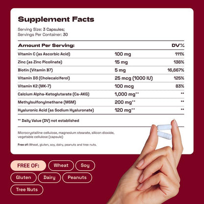 PureVanta™ Ca-AKG, Biotin, MSM Capsules